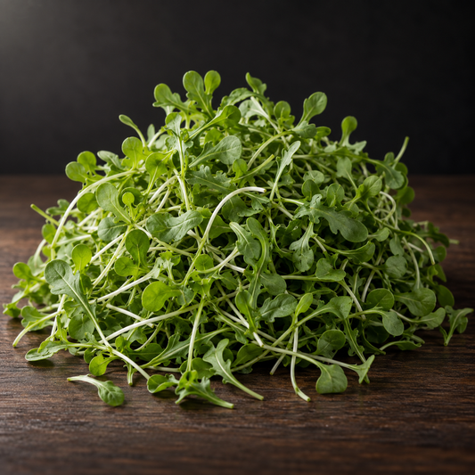 Fresh arugula microgreens