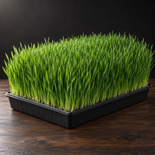 Large fresh living wheatgrass tray